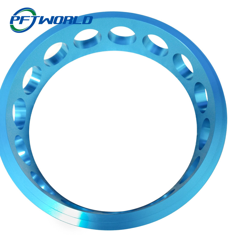 Porous Aluminum Parts; Sky Blue Anodizing; Circular; CNC Machining;  Bright Surface